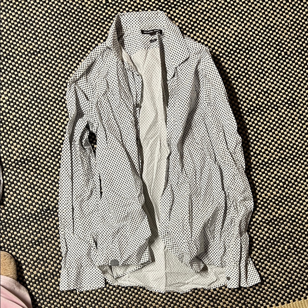 Michael Kors Black and White Polka Dot Shirt
